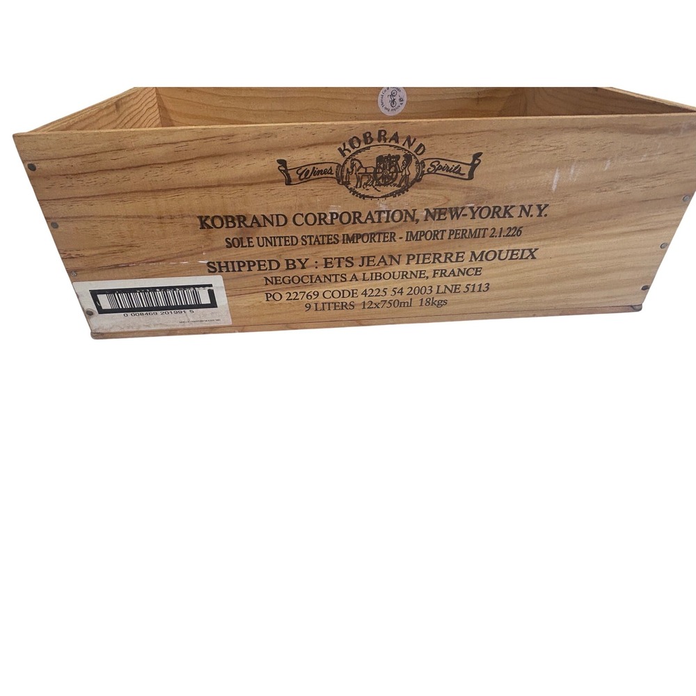 Vintage 2003 Christian Moueix Merlot Bordeaux Wooden Wine Crate France Storage - Picture 6 of 10